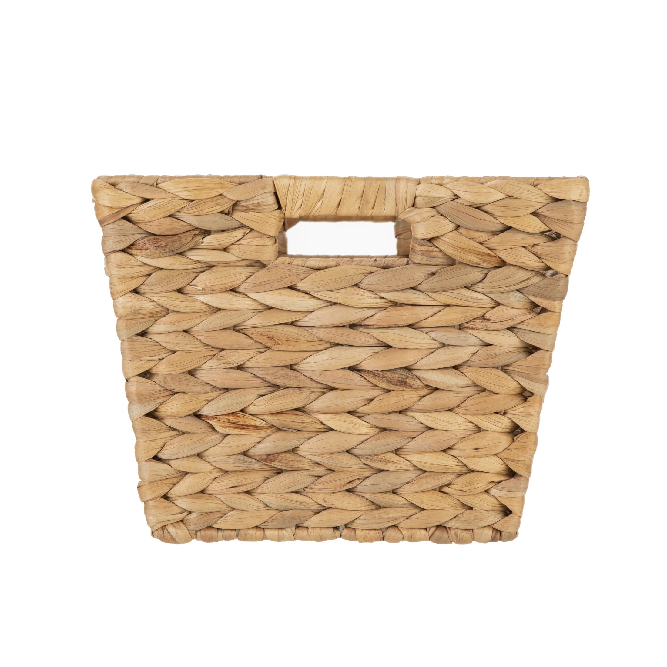 (2 pack) Better Homes & Gardens Large Water Hyacinth Decorative Storage Basket with Handles, 14 in x 11 in x 8.5 in