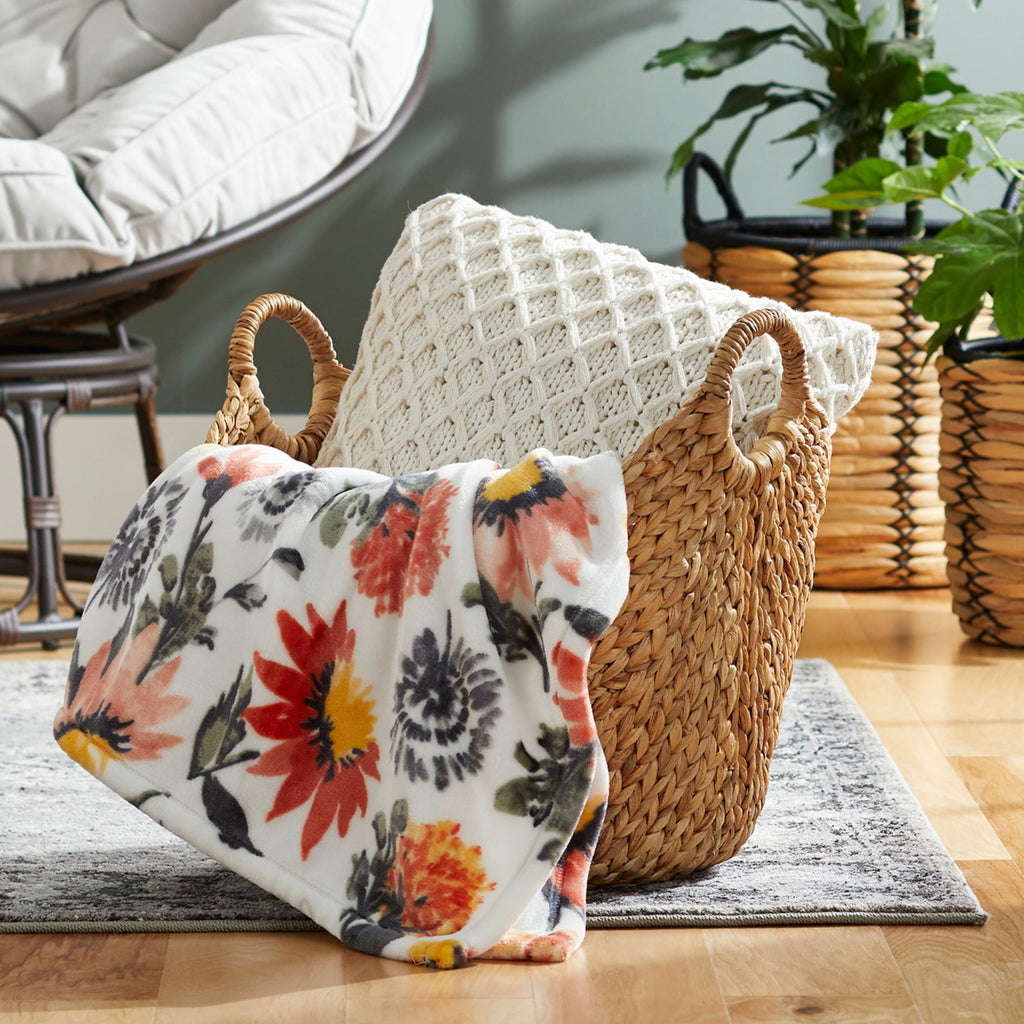 Better Homes & Gardens Extra Large Natural Woven Water Hyacinth Boat Decorative Storage Basket, 19 in x 17 in x 14 in