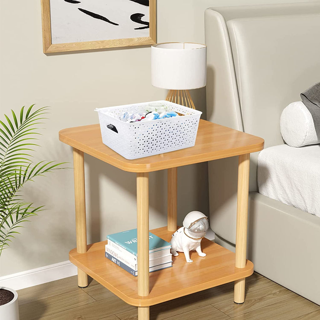 Woven Plastic Basket, Plastic Storage Baskets, White, 11.41" x 8.9" x 4.6", Pack of 4, F