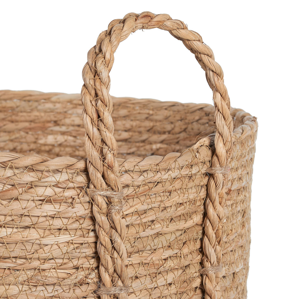 Better Homes & Gardens Round Seagrass Baskets, Natural, Black, Set of 2, Large & Medium