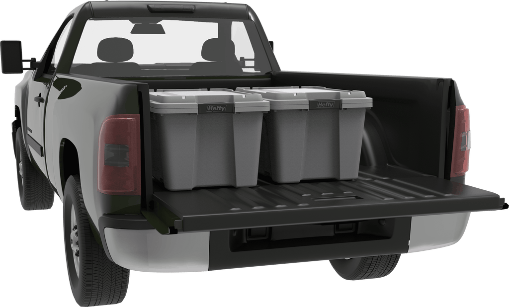 Hefty 18 gal Max Pro Plastic Utility Storage Tote, Gray, 6 Pack