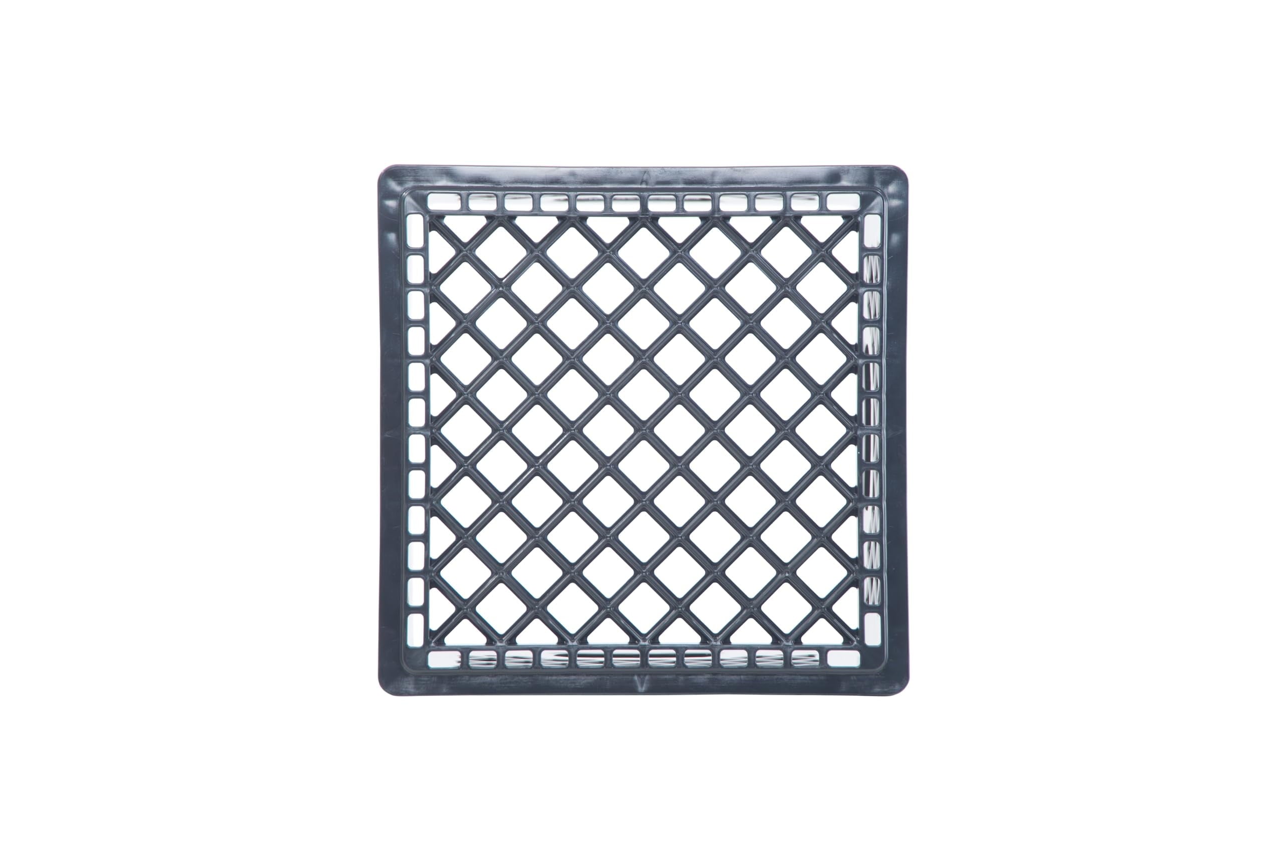 Hudson Exchange 13 x 13 x 11" (16 Quart, 4 Pack) Mesh Commercial Grade Milk Crate Handled Storage Container Tote, Black